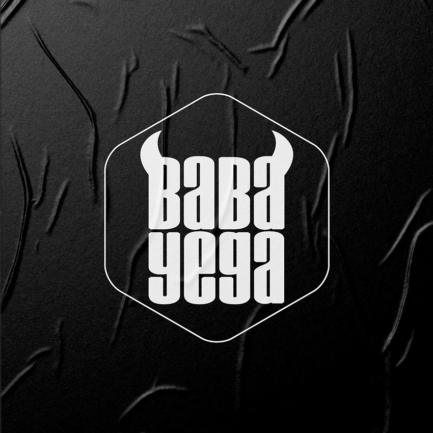 logo ontworpen voor Baba Yega, zwart & wit, door SPHYNX agency. Branding agency uit Kortrijk.